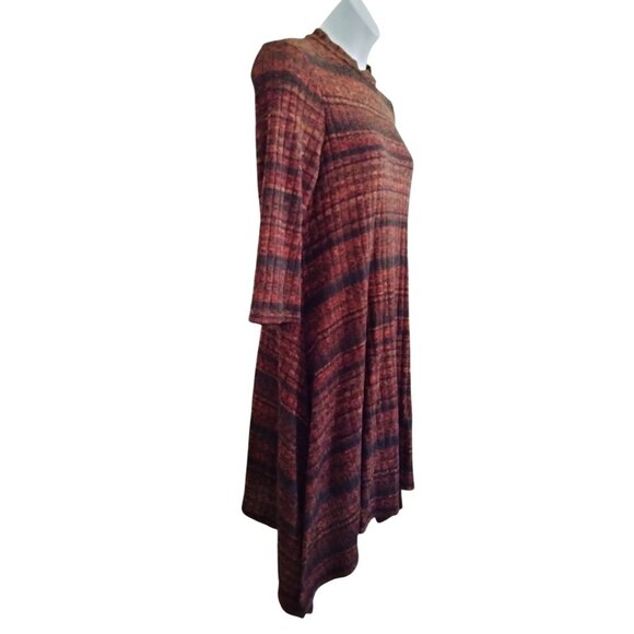 Signature By Robbie Bee Size Large Tunic Dress Womens Striped Handkerchief Hem - Picture 3 of 8